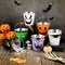 6 Pcs Halloween Pumpkin Bucket Bulk Metal (Multicolor) - 4.72"L x 3.93"W x 3.15"H
